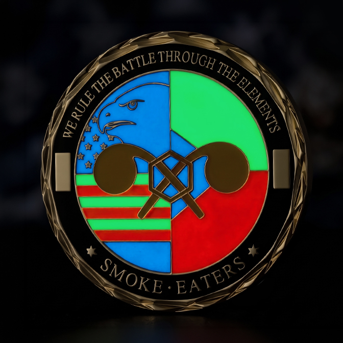 Smoke Eaters Elements Glow in the dark Coin 