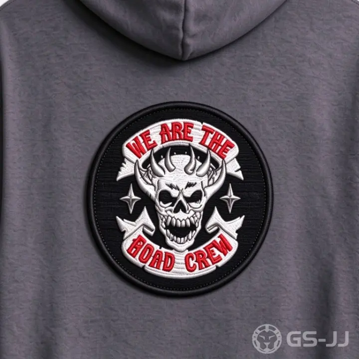 Crew Horned Skull Round Patch Crew Horned Skull Round Patch