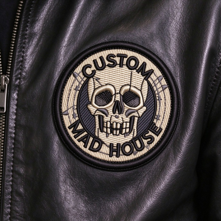 Custom Mad House Skull Round Patch