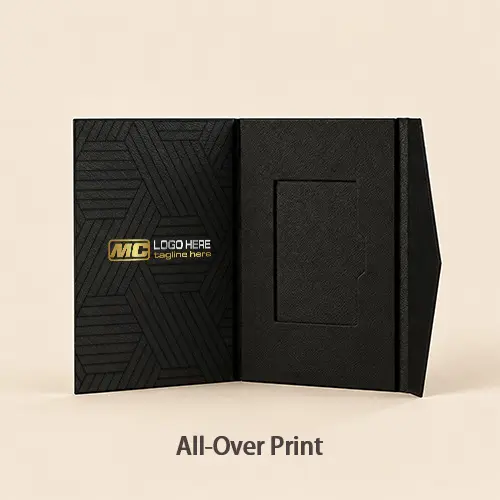 Custom Paper Card Holder with Leather Texture