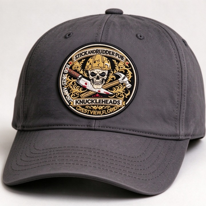 Pub Knuckleheads Skull Round Patch