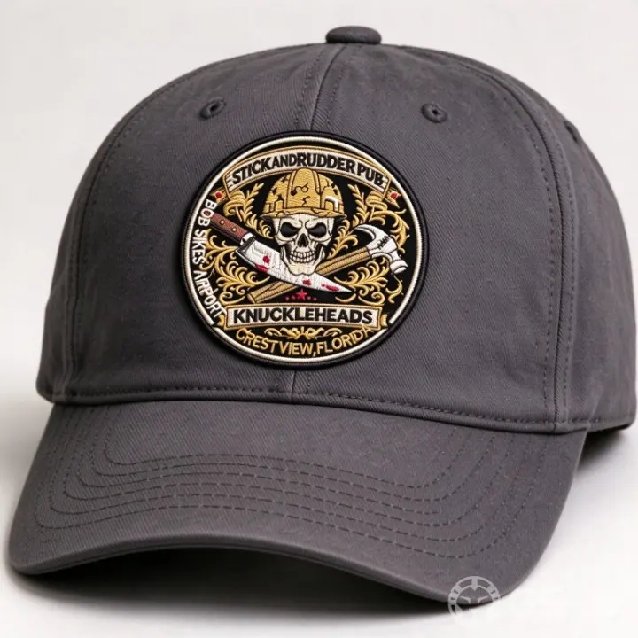Pub Knuckleheads Skull Round Patch Pub Knuckleheads Skull Round Patch