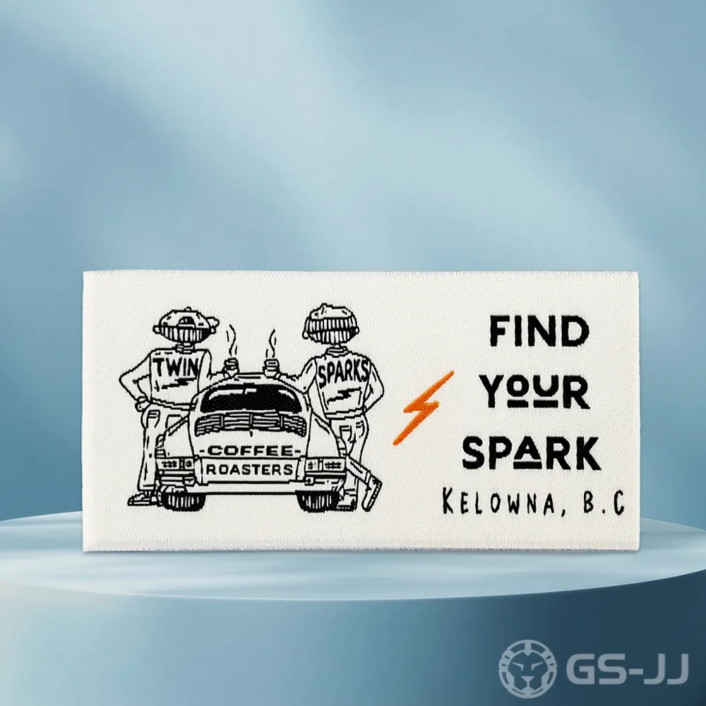 Twin Sparks Coffee Roasters Woven Label Twin Sparks Coffee Roasters Woven Label