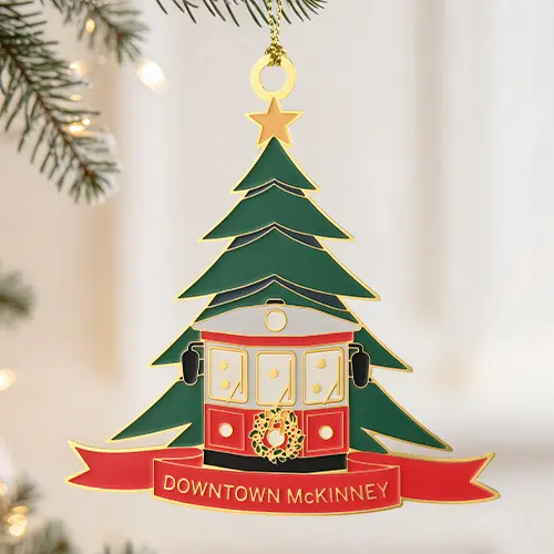 Custom Christmas Tree Ornament with City Landmark Design