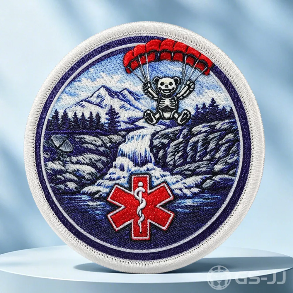 Parachuting Panda Custom EMS Patches Parachuting Panda Custom EMS Patches