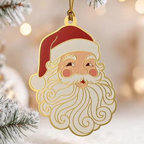 Vintage Santa Claus Brass Christmas Ornament Vintage Santa Claus Brass Christmas Ornament