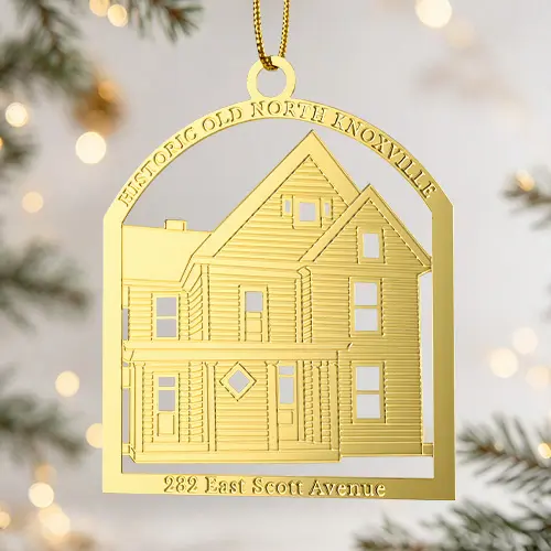 Historic Home Brass Christmas Ornament Historic Home Brass Christmas Ornament