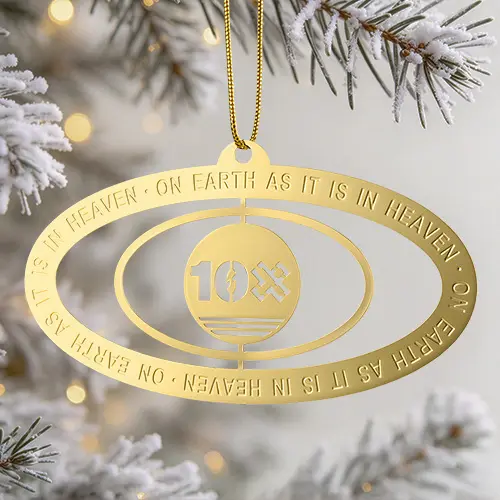 Nested Oval Brass Christmas Ornament Nested Oval Brass Christmas Ornament