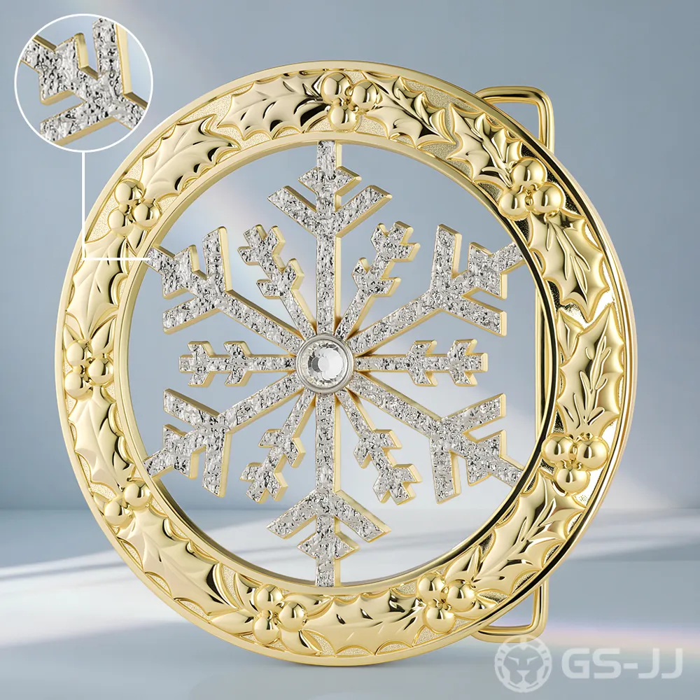 Christmas Snowflake Holly Belt Buckles Christmas Snowflake Holly Belt Buckles