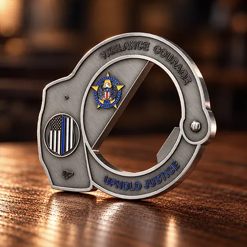 Handcuff Police Challenge Coins Handcuff Police Challenge Coins