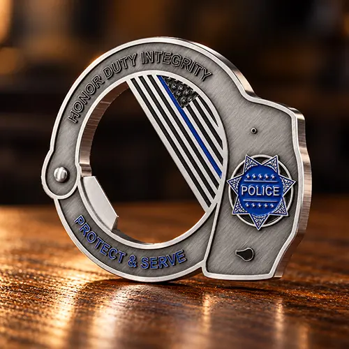 Handcuff Police Challenge Coins
