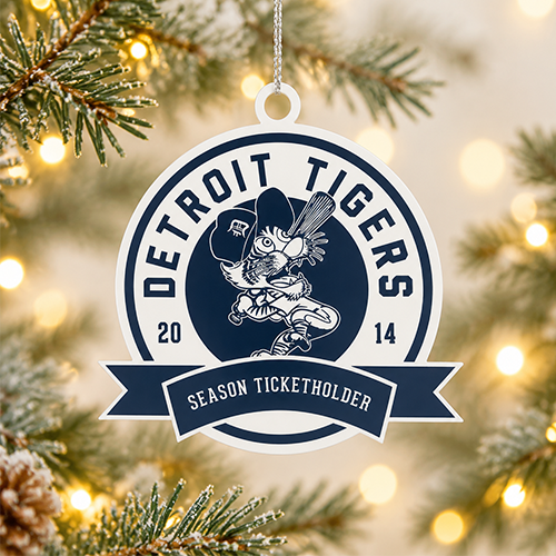 Detroit Tigers Etched Ornaments