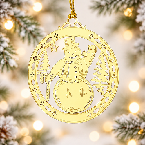 Snowman Etched Ornaments