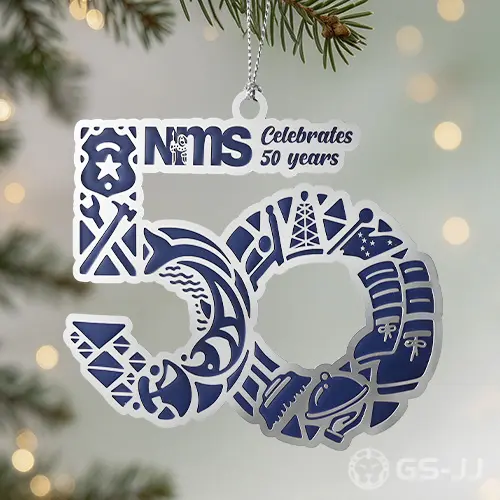 Custom NMS 50th Anniversary Stainless Steel Ornament Custom NMS 50th Anniversary Stainless Steel Ornament