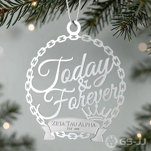 Zeta Tau Alpha Today & Forever Stainless Steel Ornament Zeta Tau Alpha Today & Forever Stainless Steel Ornament