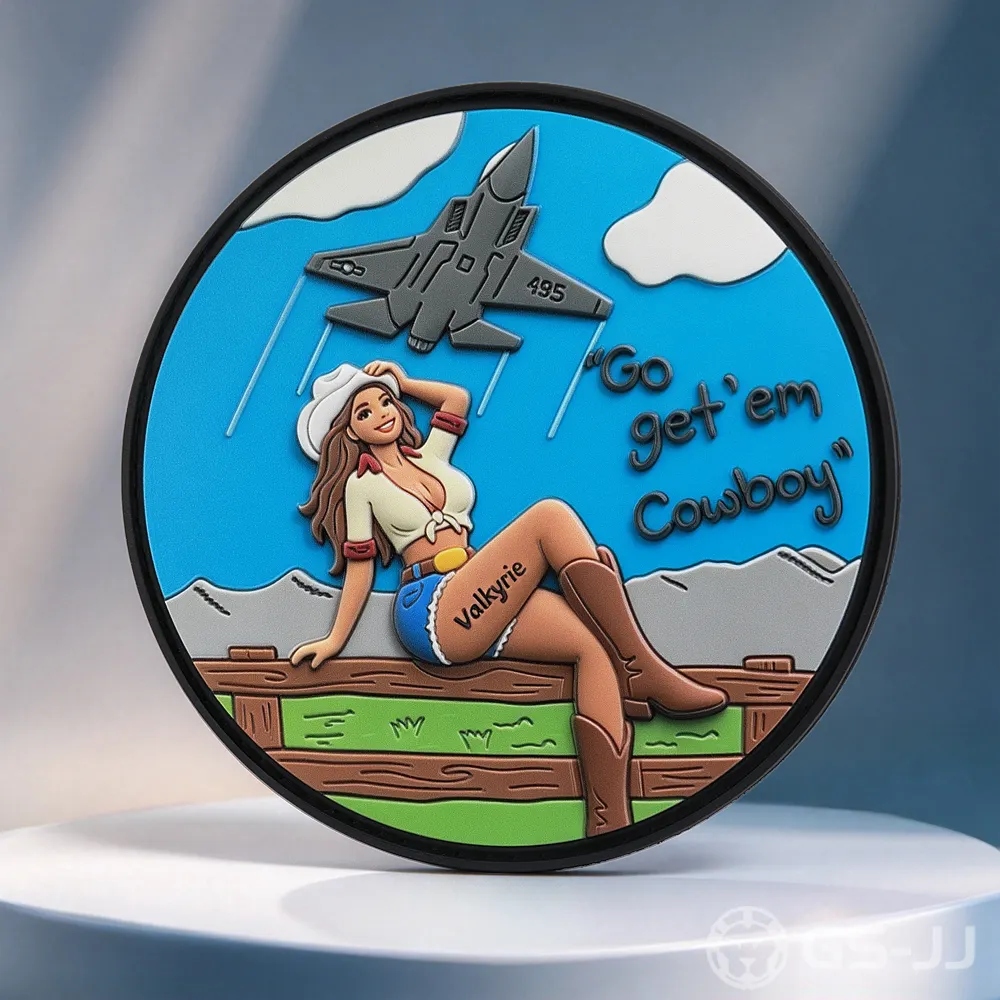 Custom UV Printed Cowgirl PVC Patches Custom UV Printed Cowgirl PVC Patches