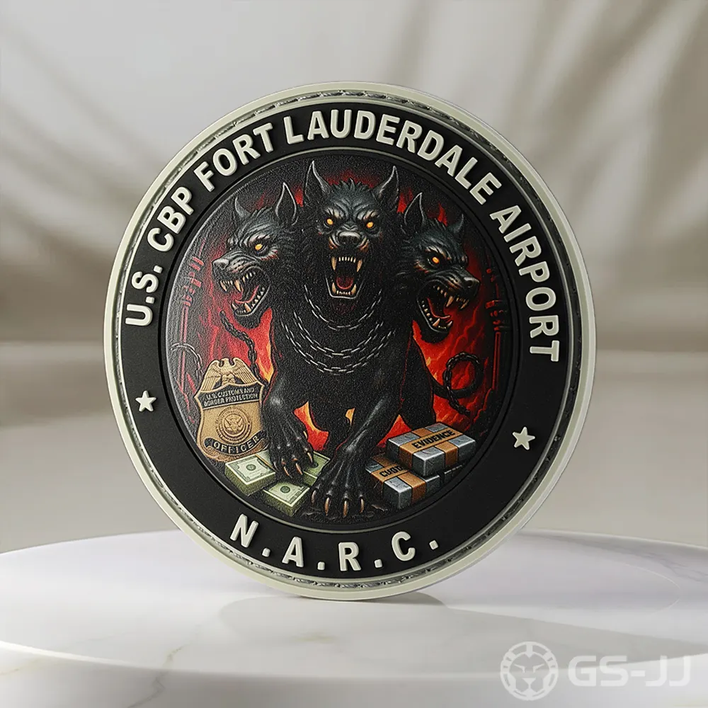 Custom UV Printed Wolf Police PVC Patches Custom UV Printed Wolf Police PVC Patches